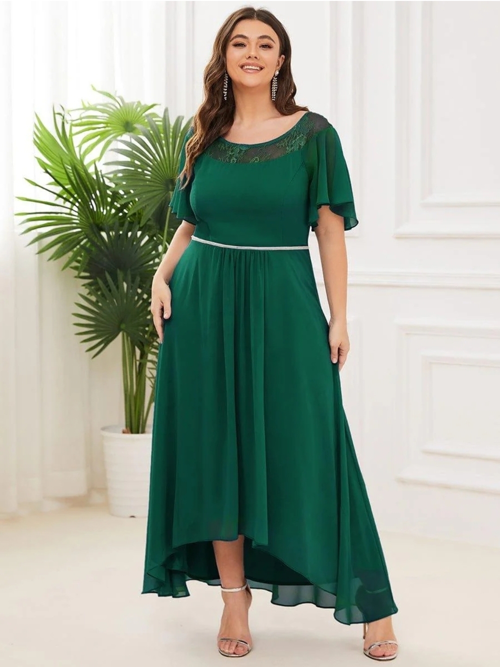 Ever Pretty Emerald Green High-Low Chiffon Dress